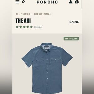 Blue Gray Poncho Button Down